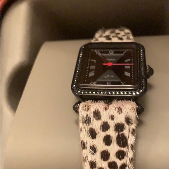 Fossil Lyric 3 Hand Faux Cheetah-Hair Leather Wtch